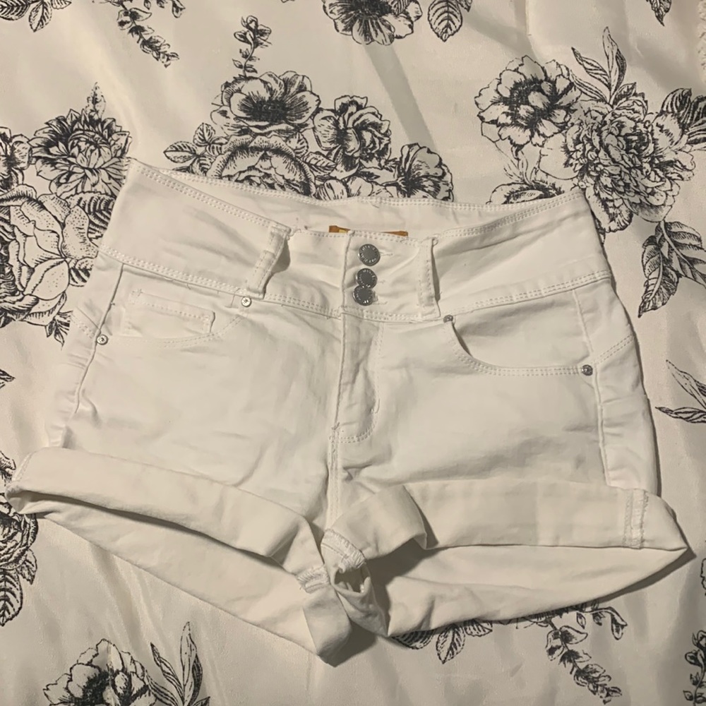 High waisted jean shorts